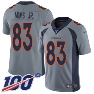 Broncos #83 Marvin Mims Jr. Gray Men's Stitched NFL Limited Inverted Legend 100th Season Jersey