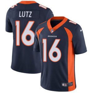 broncos #16 wil lutz navy blue alternate youth stitched nfl vapor untouchable limited wholesale jersey