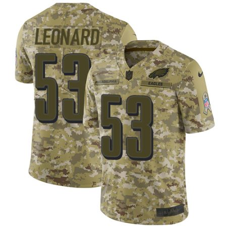 elite Eagles #53 Shaquille Leonard Camo Youth Stitched NFL Limited 2018 Salute To Service Jersey