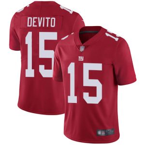 giants #15 tommy devito red men's stitched nfl limited inverted legend elite jersey