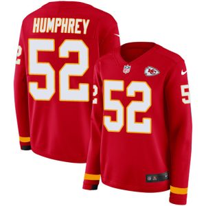 chiefs #52 creed humphrey red team color women's stitched nfl limited therma long sleeve elite jersey