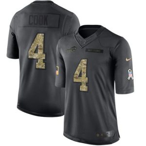 Bills #4 James Cook Black Men's Stitched NFL Limited 2016 Salute to Service Jersey