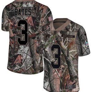 elite Falcons #3 Jessie Bates Camo Stitched Youth NFL Limited Rush Realtree Jersey