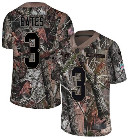 elite Falcons #3 Jessie Bates Camo Stitched Youth NFL Limited Rush Realtree Jersey