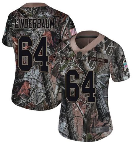 Ravens #64 Tyler Linderbaum Camo Women's Stitched NFL Limited Rush Realtree Jersey