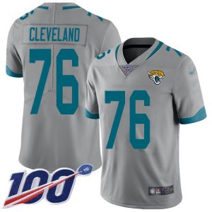 jaguars #76 ezra cleveland silver men's stitched nfl limited inverted legend 100th season cheap jersey