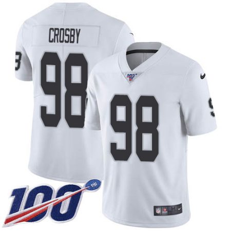 Raiders #98 Maxx Crosby White Youth Stitched NFL 100th Season Vapor Untouchable Limited Jersey