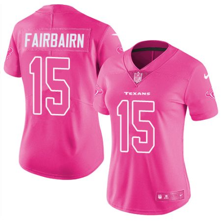 Texans #15 Ka'imi Fairbairn Pink Women's Stitched NFL Limited Rush Fashion Jersey