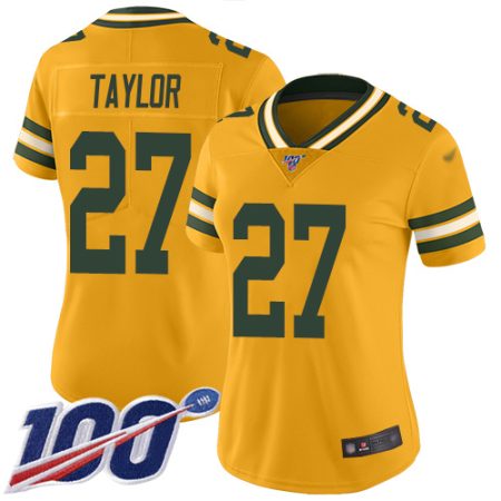 Packers #27 Patrick Taylor Gold Women's Stitched NFL Limited Inverted Legend 100th Season Jersey