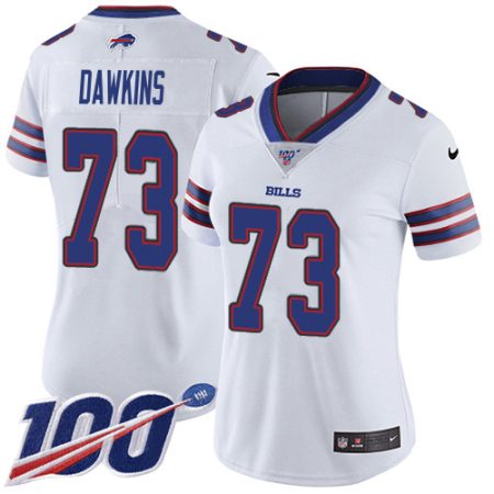 elite Bills #73 Dion Dawkins White Women's Stitched NFL 100th Season Vapor Untouchable Limited Jersey