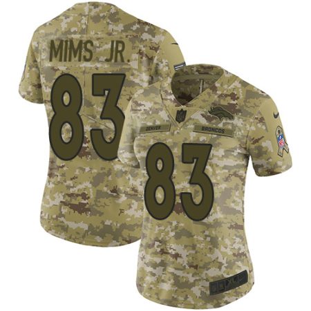 Broncos #83 Marvin Mims Jr. Camo Women's Stitched NFL Limited 2018 Salute To Service Jersey