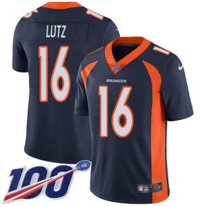 wholesale Broncos #16 Wil Lutz Navy Blue Alternate Men's Stitched NFL 100th Season Vapor Untouchable Limited Jersey