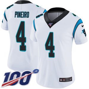 elite Panthers #4 Eddy Pineiro White Women's Stitched NFL 100th Season Vapor Untouchable Limited Jersey