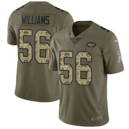 Jets #56 Quincy Williams Olive/Camo Men's Stitched NFL Limited 2017 Salute To Service Jersey