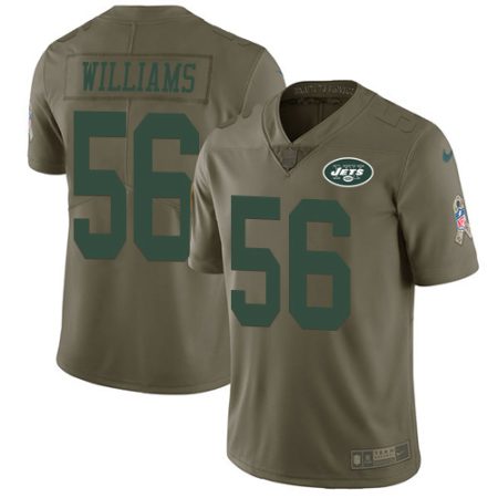 Jets #56 Quincy Williams Olive Youth Stitched NFL Limited 2017 Salute To Service Jersey