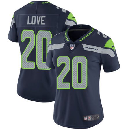 Seahawks #20 Julian Love Steel Blue Team Color Women's Stitched NFL Vapor Untouchable Limited Jersey