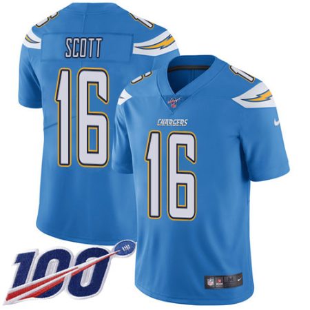 cheap Chargers #16 J.K. Scott Electric Blue Alternate Youth Stitched NFL 100th Season Vapor Untouchable Limited Jersey