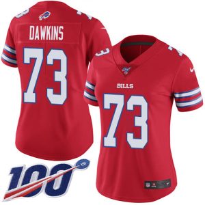 bills #73 dion dawkins red women's stitched nfl limited rush 100th season cheap jersey