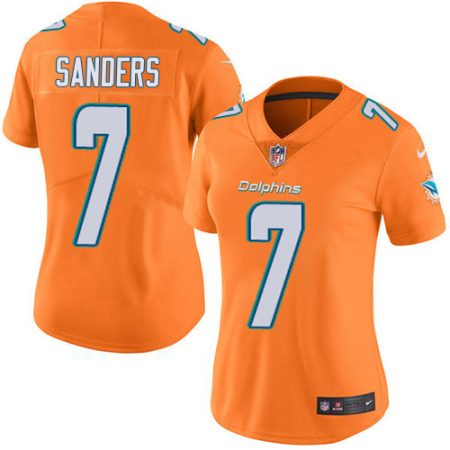 cheap Dolphins #7 Jason Sanders Orange Women's Stitched NFL Limited Rush Jersey