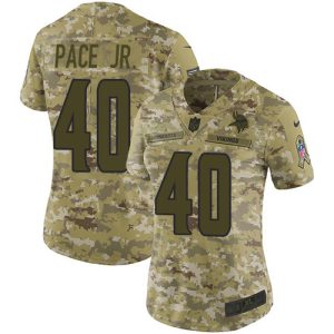 vikings #40 ivan pace jr. camo women's stitched nfl limited 2018 salute to service cheap jersey