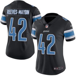 lions #42 jalen reeves-maybin black women's stitched nfl limited rush cheap jersey