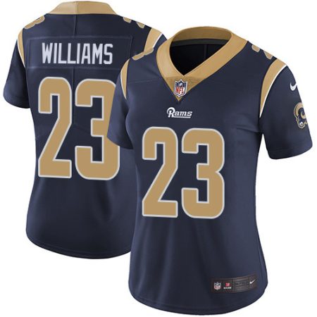 cheap Rams #23 Kyren Williams Navy Blue Team Color Women's Stitched NFL Vapor Untouchable Limited Jersey