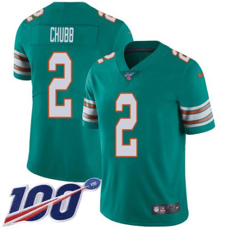 cheap Dolphins #2 Bradley Chubb Aqua Green Alternate Men's Stitched NFL 100th Season Vapor Untouchable Limited Jersey