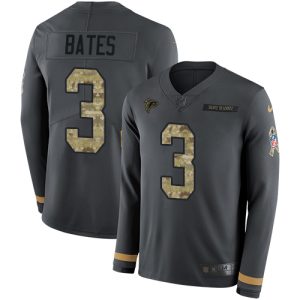 falcons #3 jessie bates anthracite salute to service men's stitched nfl limited therma long sleeve elite jersey