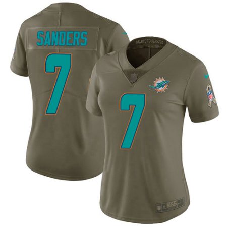 dolphins #7 jason sanders olive women's stitched nfl limited 2017 salute to service elite jersey