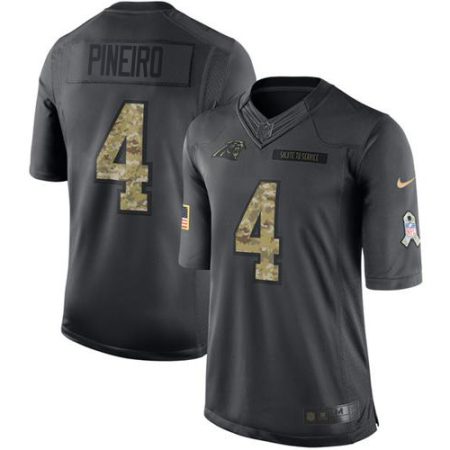 panthers #4 eddy pineiro black men's stitched nfl limited 2016 salute to service elite jersey