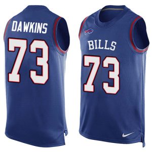 bills #73 dion dawkins royal blue team color men's stitched nfl limited tank top elite jersey