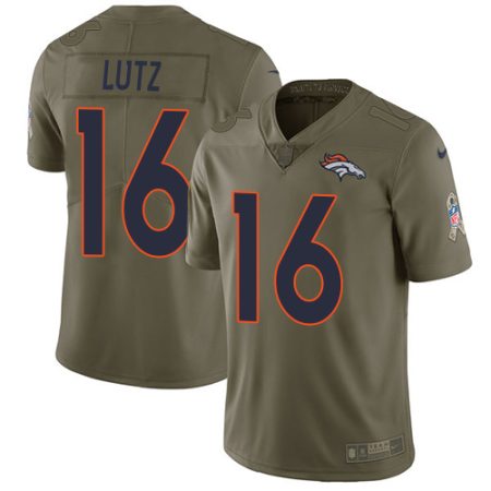 Broncos #16 Wil Lutz Olive Men's Stitched NFL Limited 2017 Salute To Service Jersey