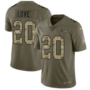 cheap Seahawks #20 Julian Love Olive/Camo Men's Stitched NFL Limited 2017 Salute To Service Jersey