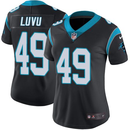 panthers #49 frankie luvu black team color women's stitched nfl vapor untouchable limited elite jersey