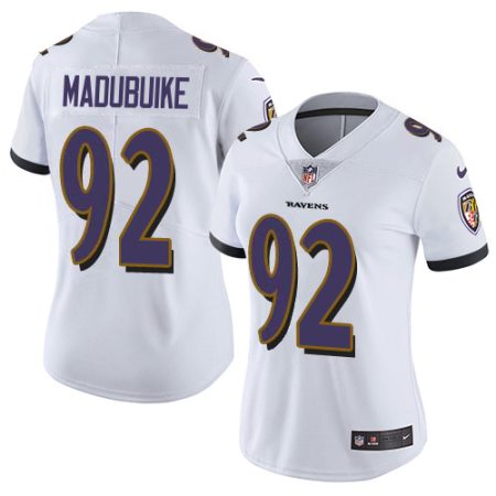 elite Ravens #92 Justin Madubuike White Women's Stitched NFL Vapor Untouchable Limited Jersey