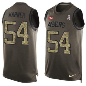 49ers #54 fred warner green men's stitched nfl limited salute to service tank top cheap jersey