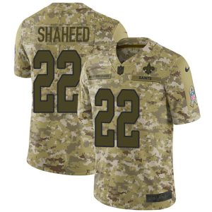 Saints #22 Rashid Shaheed Camo Youth Stitched NFL Limited 2018 Salute To Service Jersey