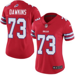 Bills #73 Dion Dawkins Red Women's Stitched NFL Limited Rush Jersey