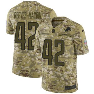 lions #42 jalen reeves-maybin camo men's stitched nfl limited 2018 salute to service cheap jersey