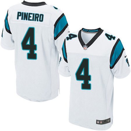 Panthers #4 Eddy Pineiro White Men's Stitched NFL New Elite Jersey