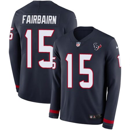 wholesale Texans #15 Ka'imi Fairbairn Navy Blue Team Color Men's Stitched NFL Limited Therma Long Sleeve Jersey