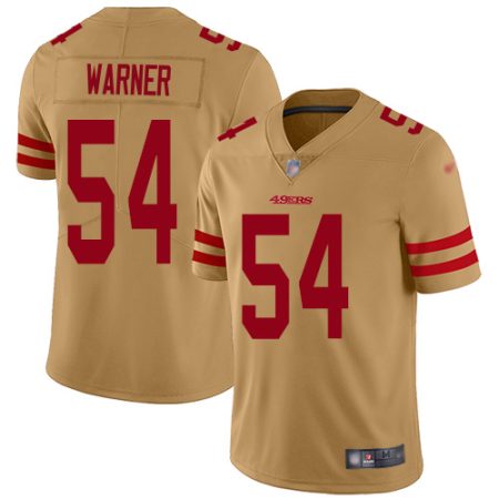 49ers #54 fred warner gold youth stitched nfl limited inverted legend elite jersey