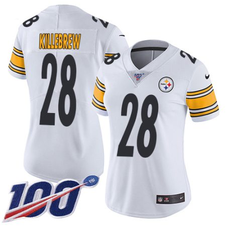 steelers #28 miles killebrew white women's stitched nfl 100th season vapor untouchable limited wholesale jersey