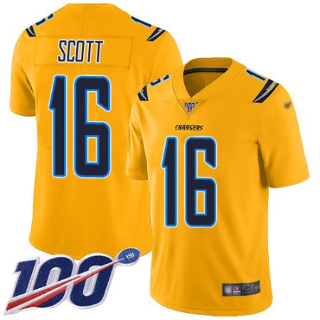 Chargers #16 J.K. Scott Gold Youth Stitched NFL Limited Inverted Legend 100th Season Jersey