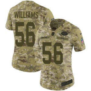 Jets #56 Quincy Williams Camo Women's Stitched NFL Limited 2018 Salute to Service Jersey