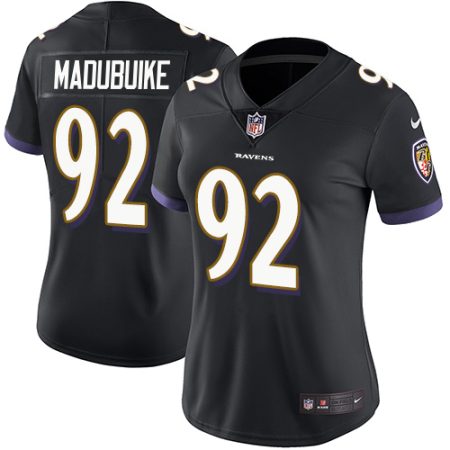 Ravens #92 Justin Madubuike Black Alternate Women's Stitched NFL Vapor Untouchable Limited Jersey