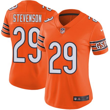 Bears #29 Tyrique Stevenson Orange Women's Stitched NFL Limited Rush Jersey