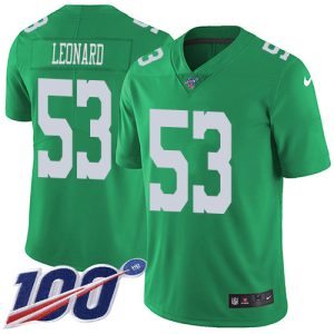 eagles #53 shaquille leonard green men's stitched nfl limited rush 100th season cheap jersey