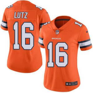 Broncos #16 Wil Lutz Orange Women's Stitched NFL Limited Rush Jersey