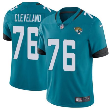 jaguars #76 ezra cleveland teal green alternate youth stitched nfl vapor untouchable limited elite jersey